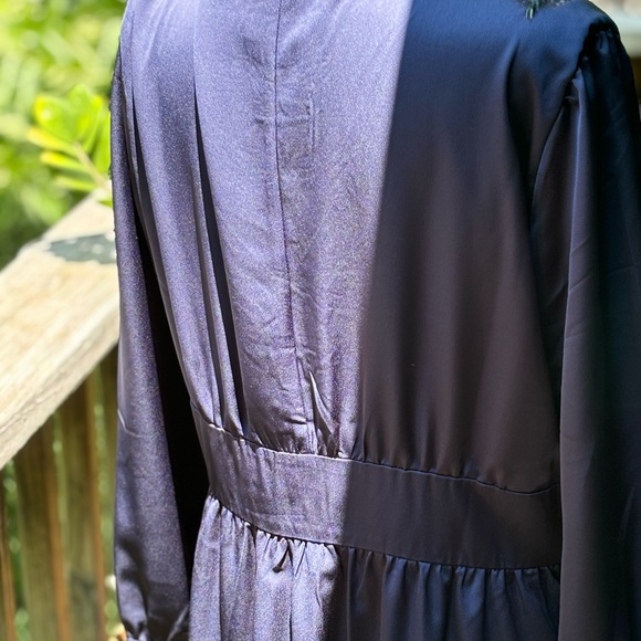 J Crew Navy Satin Button Prairie Dress - Picture 8 of 8